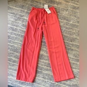 Love Tree Coral Linen Blend Pants with Elastic Waistband NWT